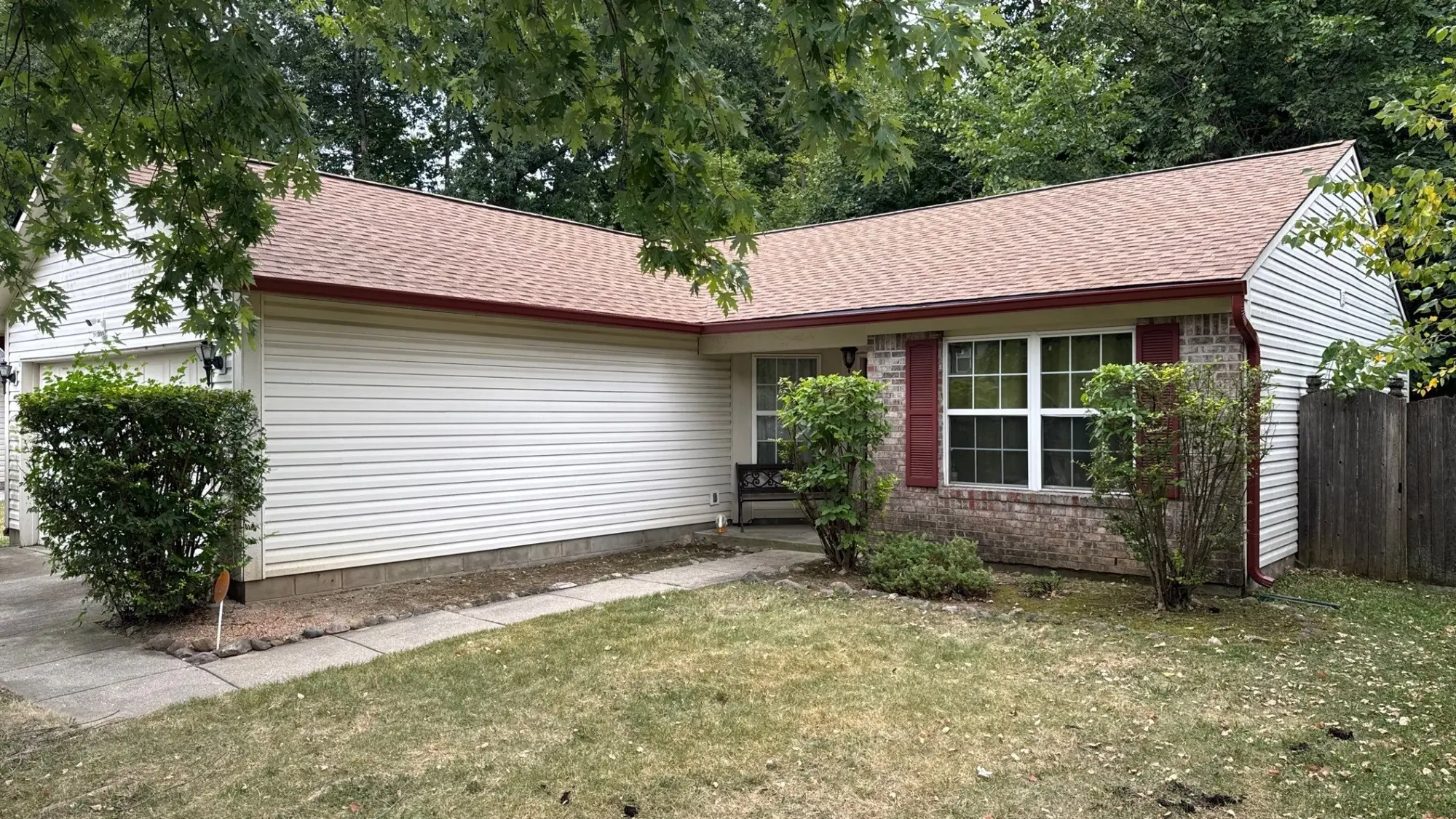 Completed Shakewood roof and gutter replacement on an Indianapolis home