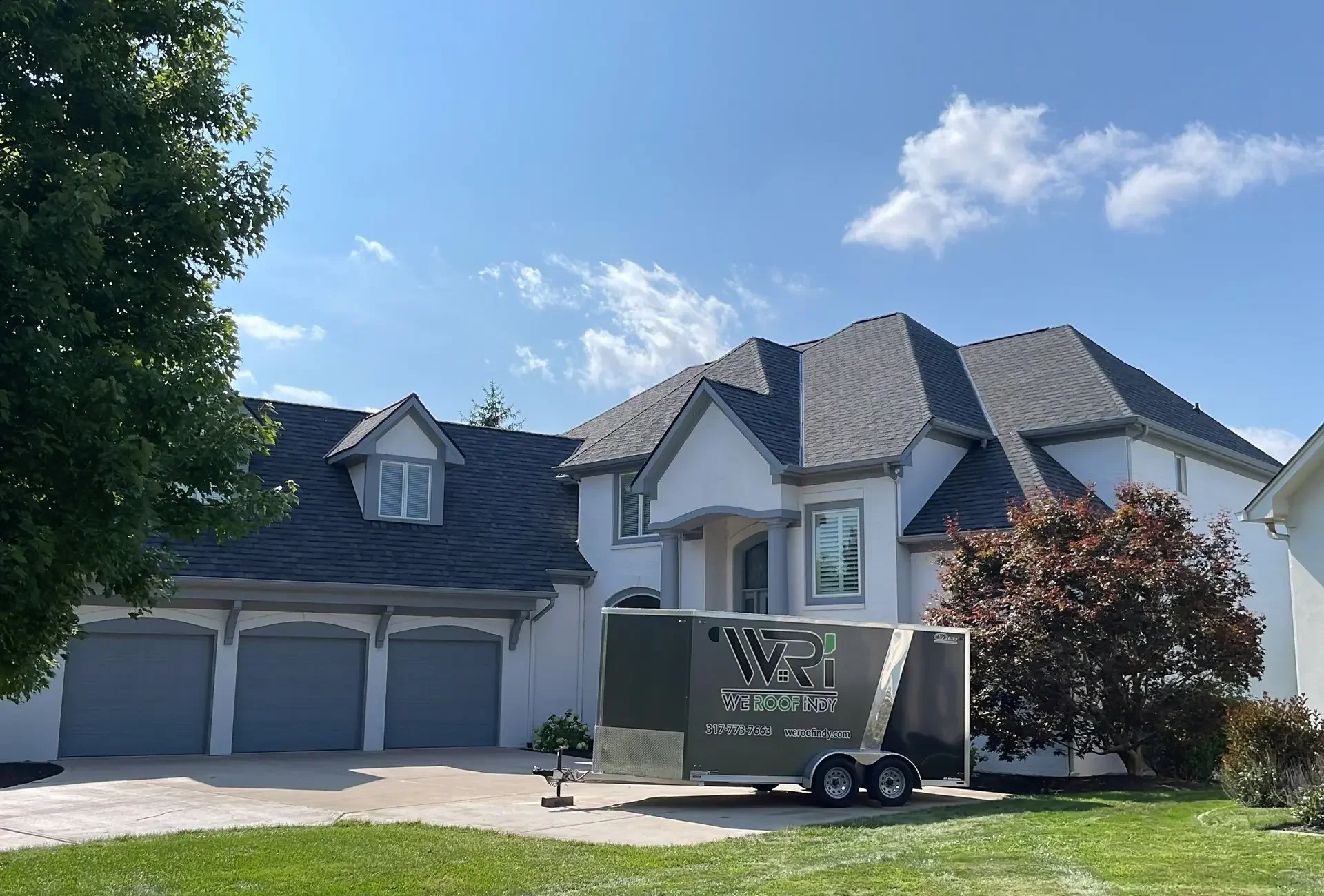 Completed GAF Camelot II designer shingle roof replacement in Noblesville, Indiana