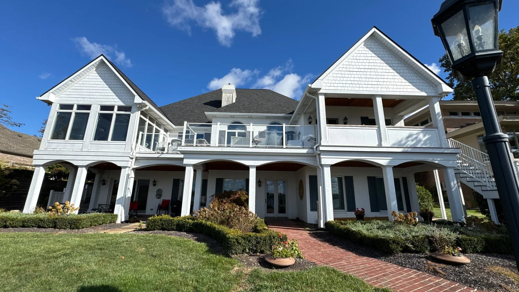 Large steep Malarkey Vista Brilliant Black roof replacement on Noblesville home
